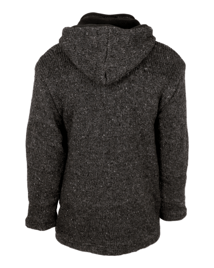 Charcoal Knittted Jacket - Zip-off Hood Option | Karma Gear