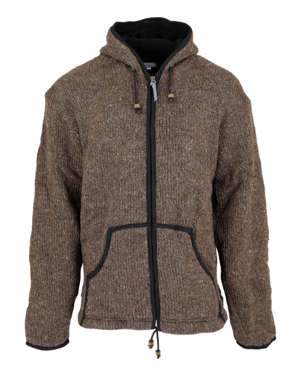 Knitted Nepalese Jacket Classic Brown | Karma Gear