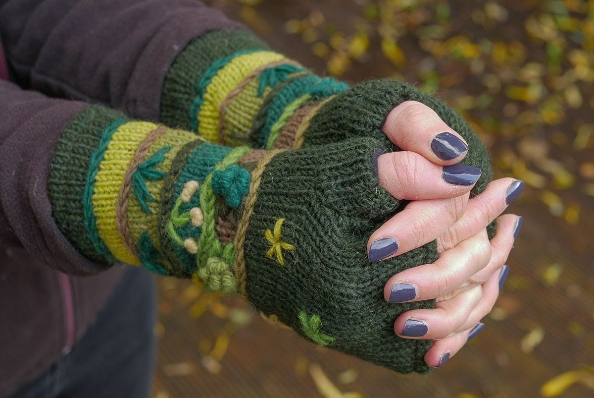 hand warmer fingerless gloves